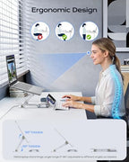 Meifigno Laptop Stand with Wireless Charging Station Base, Foldable Aluminum MacBook Holder with MagSafe Charger for iPhone/iWatch/AirPods, 30W USB-C Wired Charging for Laptop/iPad, with 65W Adapter - Image 3