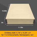 Golden State Art, Archival Drop Front Storage Box, Tan-11.75x15.25x3 Inch - Image 3