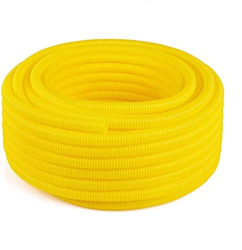 Flexible Polyethylene HDPE Non-Split Corrugated Wire Loom Tubing (Yellow, 2" Dia. x 100 ft) by HydroMaxx