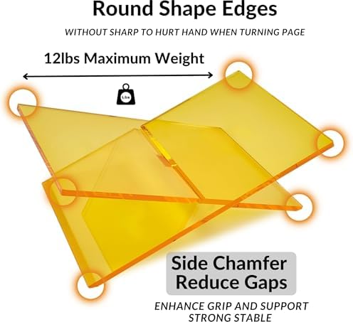Honygebia Gold Acrylic Book Stands - Cross Frame Acrylic Book Holder, Open Bookstand for Display and Reading, Suitable for Art, Bible, Cookbook, Easel, Magazine, Textbooks 12.5" x 9.5" x 5.5" - Image 3