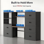 FLEXIMOUNTS 117"L Modular Garage Storage Cabinet with Workbench, Black - Image 5