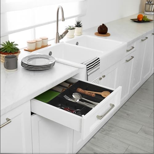 Simple Houseware Drawer Organizer Tray, 9 Compartments, 2-Pack, Black - Image 5