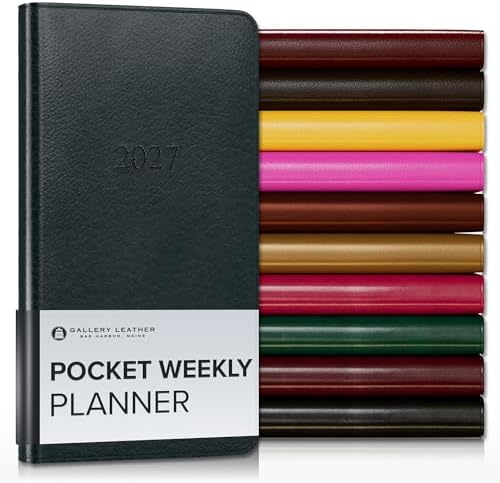 Gallery Leather Pocket Weekly Planner 2026-2027 Tremont Atlantic by GalleryLeather