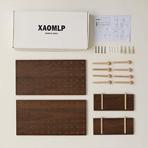 Wooden Pegboard Modular Display Organization Storage Wall Hooks Shelf(Color：Walnut) - Image 7