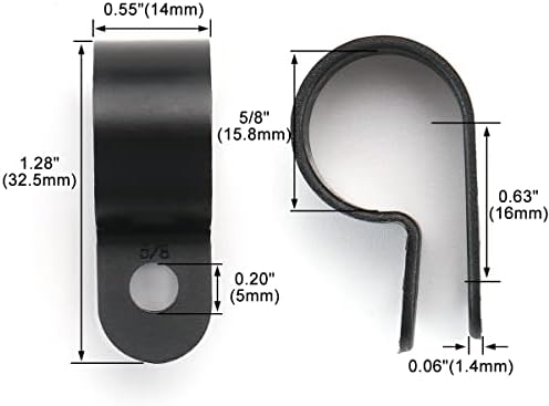 BAOMAIN 5/8-Inch R-Type Cable Clamps, 500-Pack Black Nylon Wire Management Clips, UC-4 Screw-On Cord Fasteners for Home, Office, and Industrial Use - Image 2