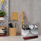PU Leather Multi-Compartment Pen Holder Desktop Organizer Pencil Cup Storage Caddy for Office Home Supplies Wine Glass Rose Paris Paint - Image 6