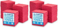 Microfiber Wholesale 16" x 16" All Purpose Towels - 100 Pack - Reusable Wash Cloths, Dust, Kitchen, Car, Shop Rags for Cleaning (Red) by MicrofiberWholesale