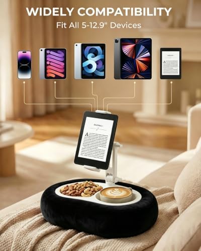 Miledi Tablet Pillow Stand for Bed with 360° Rotating Holder, Black - Image 4