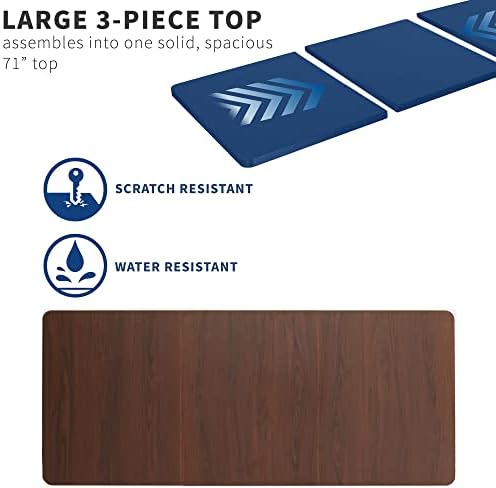 VIVO Dark Walnut 71 x 30 in Table Top, DESK-TOP72-30D - Image 6
