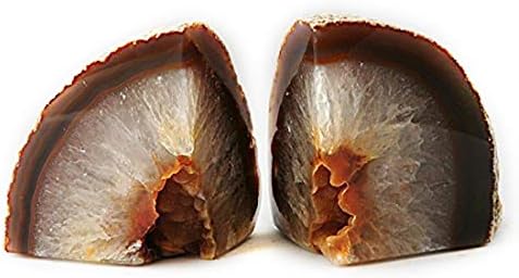 JIC Gem Natural Agate Geode Bookends Rubber Bumpers Shelf Decor 2-3 Lbs - Image 3