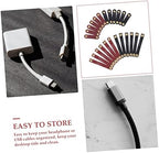 Angoily 72pcs Cattle Cord Winders Usb Cable Tie Keepers Leather Cable Clips Organizers for Desk Reusable - Image 3