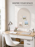 Large Arched Felt Bulletin Board 35.4''×23.6'', Oatmeal - Image 6