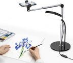Mistriddle Aluminum Telescopic Overhead Phone Stand with USB Round Light by Mistriddle