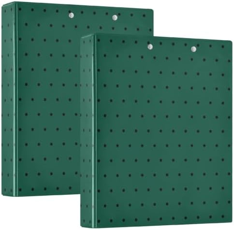 Standard View 3 Ring Binder, Green Black Polka Dot Durable Flexible Portable Waterproof Hardcover 1.5 Inch D Rings 500-Sheet Capacity Organizer 2PC - Image 2