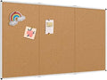 VIZ-PRO 96" x 48" Large Cork Bulletin Board, Foldable & Wall-Mounted Notice Pin Board with Silver Aluminum Frame, for School Home Office - 8' x 4' Corkboard by VIZ-PRO