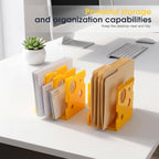 Acrylic 3 Section Magazine Vertical File Holder Organizer Book Holder Storage Box For Home And Office Cheese Shape Desktop Decorative Book Stand - Image 6