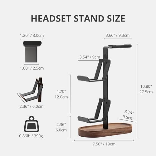 muso wood 2-in-1 Gaming Controller Stand, Headphone Holder, Desktop Headset Stand for Game Controllers and PC Earphone Accessories - Image 6