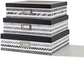 SLPR - Nesting Black and White Storage Boxes with Lids, Set of 3 by SLPR