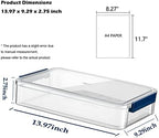 2 Pack Document Storage Clear Plastic Storage Boxes with Lids Stackable Storage Bins Paper Storage Box Containers for Organizing A4 File Paper, Document, Photo, Scrapbook - Image 2