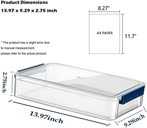 2 Pack Document Storage Clear Plastic Storage Boxes with Lids Stackable Storage Bins Paper Storage Box Containers for Organizing A4 File Paper, Document, Photo, Scrapbook - Image 2