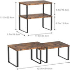 CADUKE Set of 4 Counter Shelves Kitchen Cabinet Shelf Organizer Brown - Image 3
