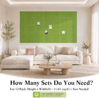 48" x 36" Large Felt Bulletin Board, Bold-Stripe 12-Pack Cork Boards | Fabric Bulletin Board with 60 Adhesive Tabs, 50 Pushpins, Felt Wall Tiles for Office Push Pin Board Felt Board, Matcha Green - Image 6