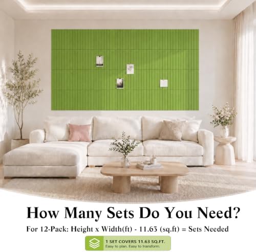 48" x 36" Large Felt Bulletin Board, Bold-Stripe 12-Pack Cork Boards | Fabric Bulletin Board with 60 Adhesive Tabs, 50 Pushpins, Felt Wall Tiles for Office Push Pin Board Felt Board, Matcha Green - Image 6