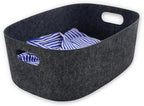 Welaxy Large Felt Storage Basket with Handles Charcoal Open Bin for Shelves by Welaxy