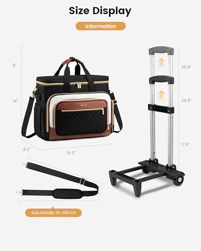 LOVEVOOK Rolling Teacher Bag, Laptop Tote with Detachable Dolly - Image 6