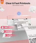 Rongta 4x6 Bluetooth Thermal Label Printer, Wireless Shipping Label Printers for Shipping Packages Small Business Office or Home, Compatible with iPhone Android iPad macOS Windows, Pink - Image 3