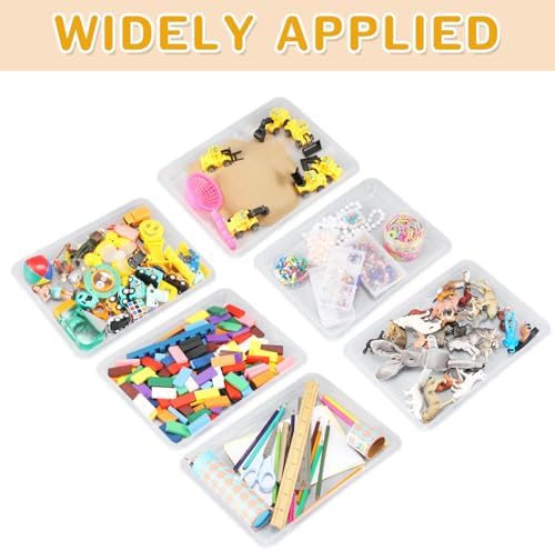 12 Pcs Plastic Art Trays Back to School Colorful Art Trays, Clear Colors - Image 3