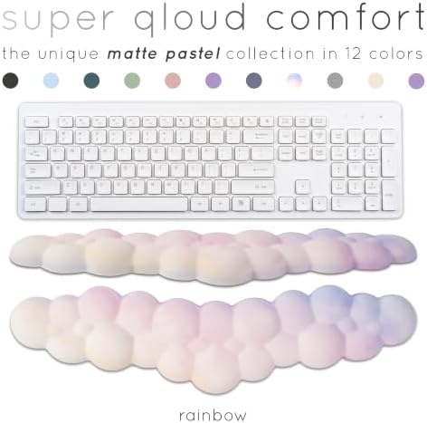 Rainbow Cloud Keyboard Wrist Rest – Create-ables Qloud Rainbow Wrist Rest for Computer Keyboard and Mouse, Ergonomic Memory Foam Wrist Pad with Non-Slip Base, Includes Cloud Mouse Pad - Image 2