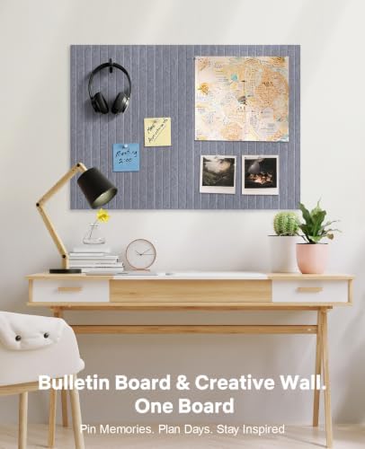 48" x 36" Large Cork Bulletin Board Tiles, Peel and Stick Felt Wall Panels for Vision, Message Center, Picture and Prayer Board for Office, Dorm, Room and Desk Decor(Soft Gray) - Image 5