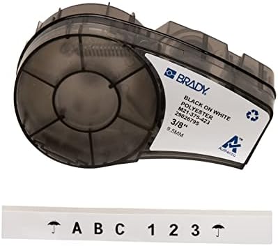 Brady Authentic (M21-375-423) Harsh Environment Polyester Label for Barcode, Solar Panel, and Printed Circuit Board, BlackonWhite- For M210, M210-LAB, M211, BMP21-PLUS and BMP21-LAB, .375"W 21'L by BradyCorp