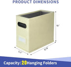 4 Pack Collapsible File Storage Box for Letter Size Documents, Portable File Organizer Box with Plastic Rails and Reinforced Cardboard, Desktop and Home Office Organization, Beige - Image 2
