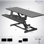 VIVO Black 42 inch Electric Desk Converter, DESK-VE42B - Image 3