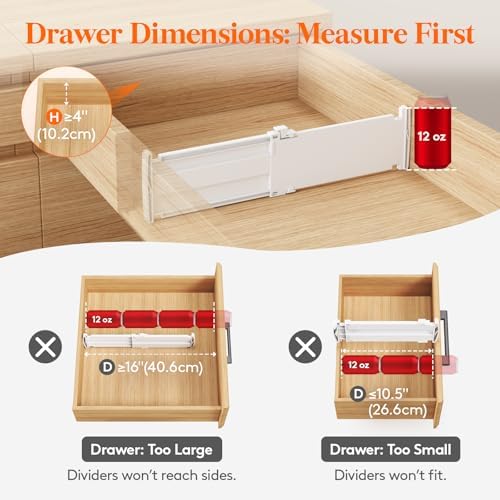 Lifewit 14 Pack 4" High Drawer Divider, Adjustable Drawer Organizer Clothes - Image 6