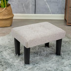 CAROLMADE Ottoman Foot Rest, Linen Small Ottoman Foot Stool with Legs Modern Footstool Ottomans for Living Room Entryway Office, Beige by CAROLMADE