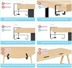No Drill Under Desk Cable Management Tray, 30" Felt Cord Organizer - Image 6