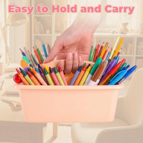 Kathfly 18 Pack Classroom Caddy Organizer with Handle Bulk, Mixed Color 2 - Image 2