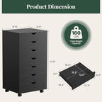 7 Drawers Mobile File Cabinet, Printer Stand Storage Cabinet - Image 3