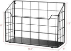 Univivi 3 Pack Wall File Organizer Rack 16.5 in Hanging File Holder, Black - Image 2