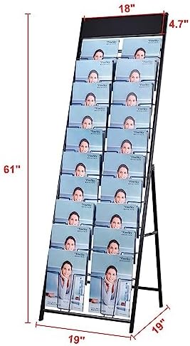 magazine display stand Double A4 width 10 layer brochure display stand for trade show and Public areas (Double A4 width) - Image 3
