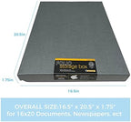 Lineco Clamshell Archival Storage Box, 16.5x20.5x1.75 Inch, Gray, Pack of 2 - Image 2