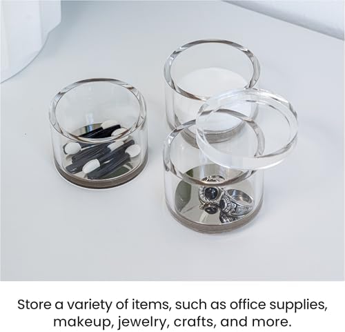 OfficeGoods 3-Tier Stackable Acrylic Holder, Clear with Silver Metal Base - Image 3
