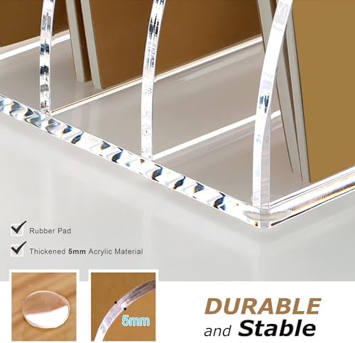 SANRUI Acrylic Magazine File Holder, 6 Vertical Compartments Desk Document Sorter Organizer, Clear Folder Rack Binder Bookstore Workspace Sorters for Office Accessories Organization Storage - Image 5