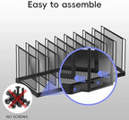 9-Section Desk File Organizer, Vertical File Holder, Mesh Desktop File Folder Metal File Organizer Stand for Office Home Classroom, Black, 2 Pack - Image 4