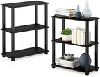 Furinno TURN-S-TUBE Storage Shelves Set of 2, 3-Tier Book Shelf, Corner Shelf, Toolless Open Shelves, Square Tubes, for Organization and Storage, Living Room, Garage, Home Office, Americano by Furinno-FitsYourSpaceFitsYourBudget
