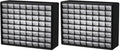 Akro-Mils 64-Drawer Plastic Storage Cabinet, 20-Inch W x 6-Inch D x 16-Inch H | Black | Model 10164 | Garage Organization by Akro-Mils