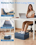LOCKCURX Under Desk Foot Rest, 3-Level Adjustable Foot Stool (Blue) - Image 4